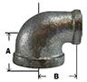 BG Malleable Reducing Elbow 90 Degree Diagram